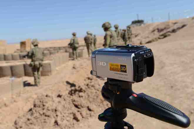 3D filming of close quarters marksmanship. Sgt Barry Pope RLC (Phot)